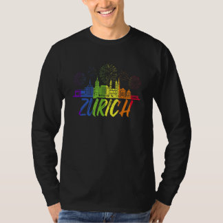 Zurich Pride Skyline Pride Parade Zurich T Shirt