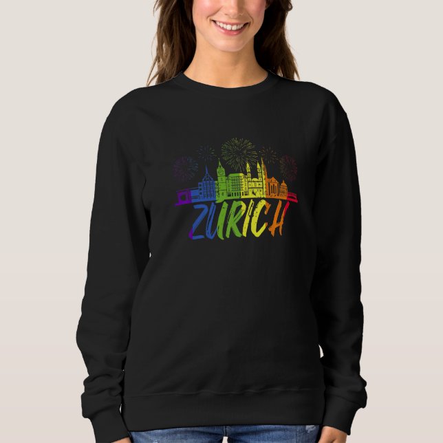 Zurich Pride Skyline Pride Parade Zurich T Shirt (Framsida)