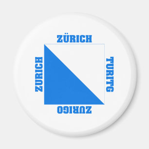 Zurich Schweitz Cantonflagga Magnet