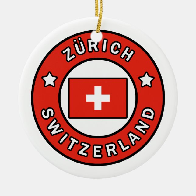 Zürich Schweitz Julgransprydnad Keramik (Framsidan)