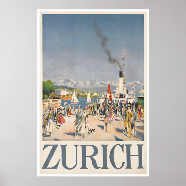 Zürich Schweiz Affisch Print Schweiz Resa Konst (Framsidan)