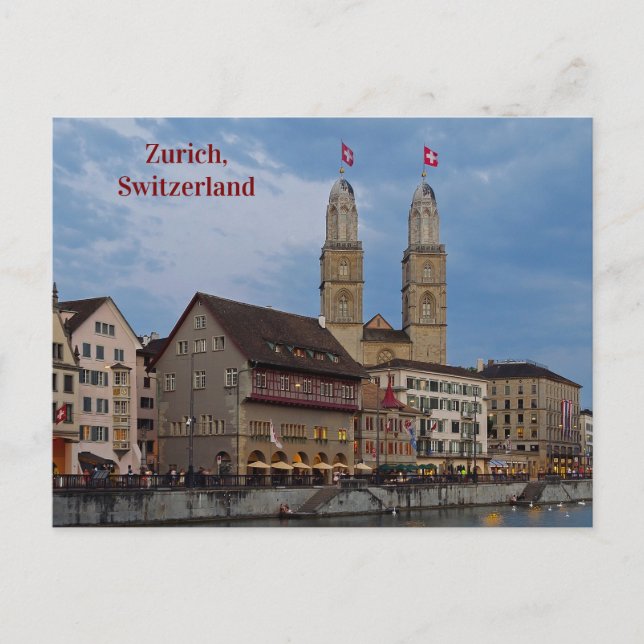 Zurich Schweiz arkitektur Vykort (Framsida)