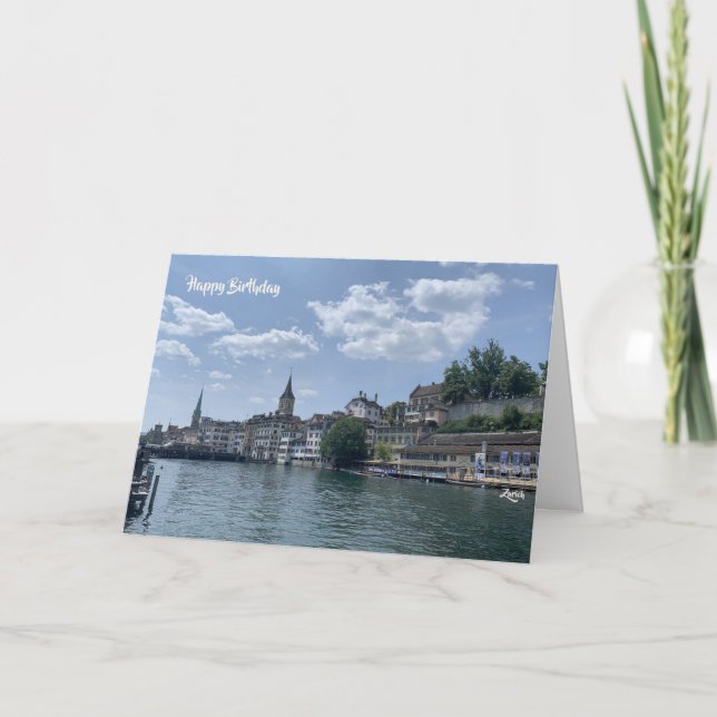 Zürich Schweiz Birthday Önskemål Kort (Framsida)
