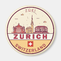 Zurich Schweiz City Skyline Emblem