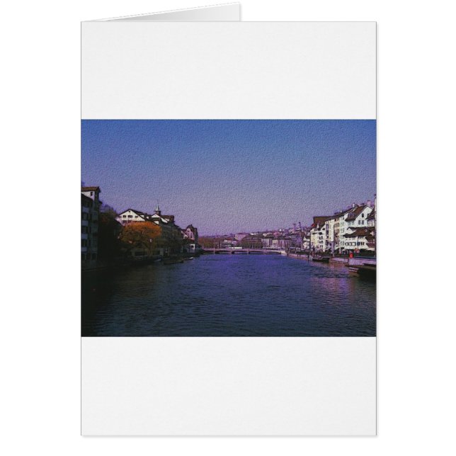 Zürich Schweiz Digital art. Hälsningskort (Framsidan)