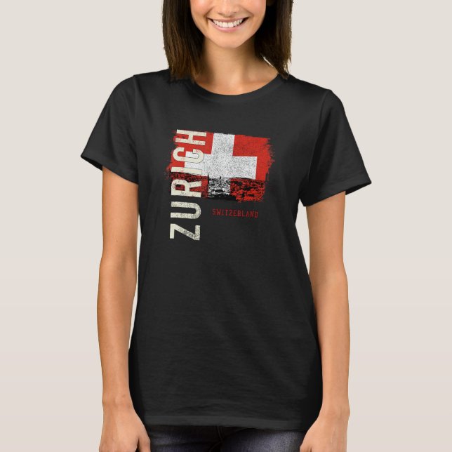 Zürich Schweiz Europa 1 T Shirt (Framsida)