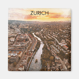 Zürich, Schweiz Europe City View Magnet