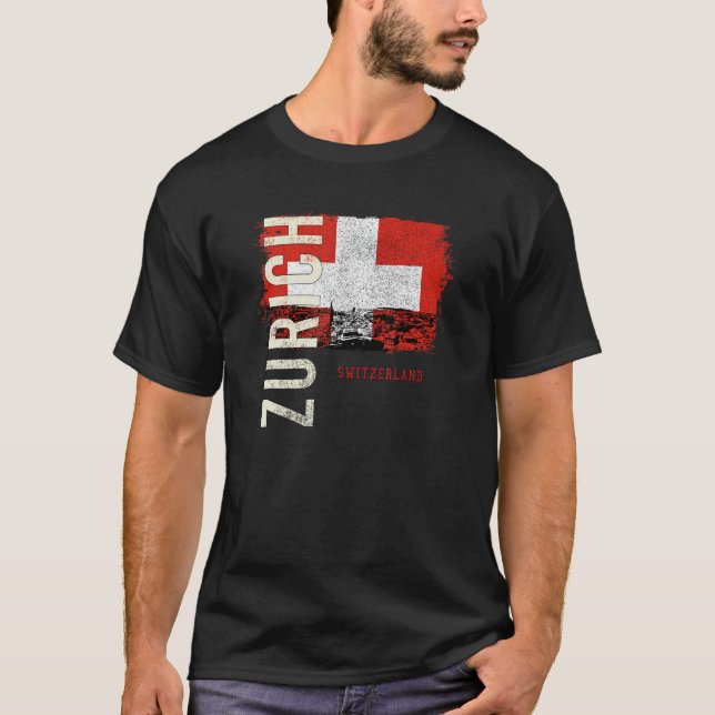 Zürich Schweiz Europe T Shirt (Framsida)