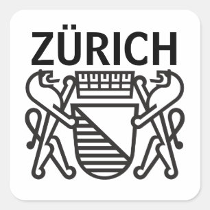 Zürich, SCHWEIZ Fyrkantigt Klistermärke