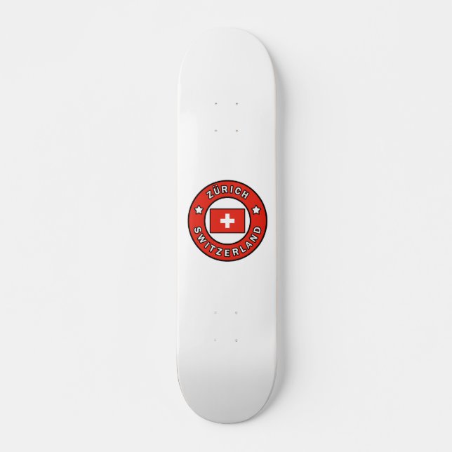 Zürich Schweiz Mini Skateboard Bräda 18,5 Cm (Framsida)