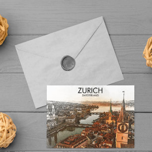 Zurich Schweiz Panorama View Vykort