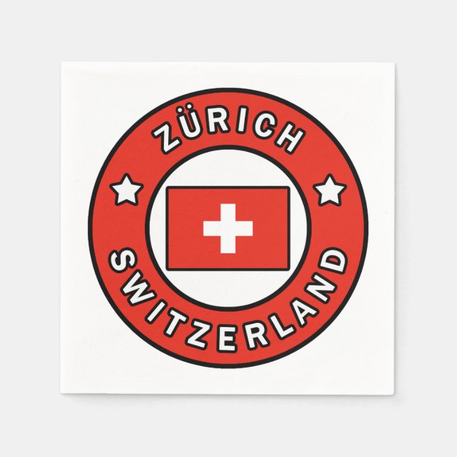 Zürich Schweiz Pappersservett (Framsidan)