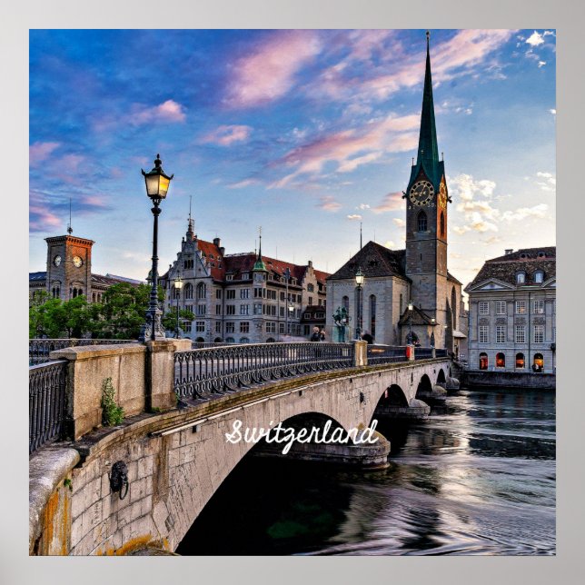Zürich, Schweiz Poster (Framsidan)