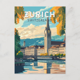 Zürich Schweiz Resa Konst Vintage Vykort