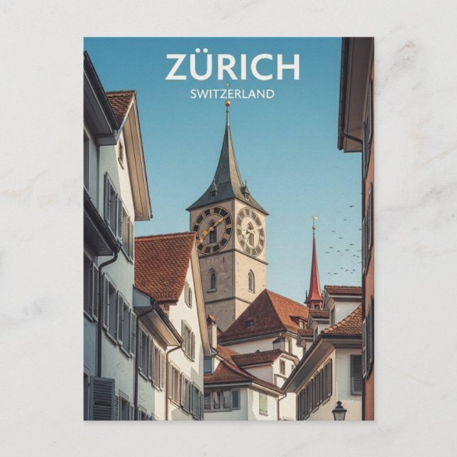 Zürich Schweiz Resa Vykort (Framsida)