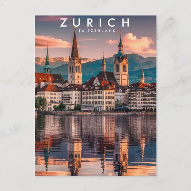 Zürich Schweiz Resa Vykort (Framsida)