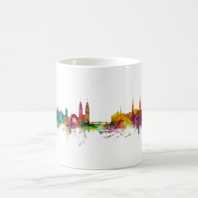 Zurich Schweiz Skyline Kaffemugg (Center)