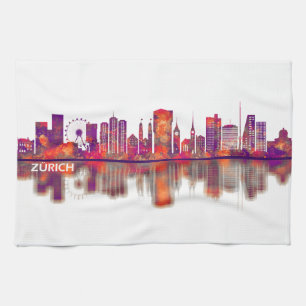 Zürich Schweiz Skyline Kökshandduk