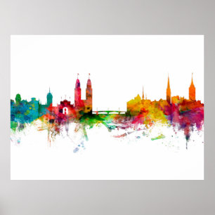 Zurich Schweiz Skyline Poster