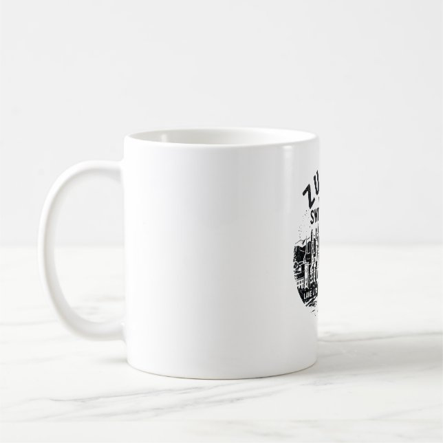 Zürich Schweiz Stadssiluett Med Alperna Bergutsikt Kaffemugg (Vänster)