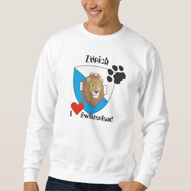 Zürich - Schweiz - Suisse - Svizzera   Sweat-Shirt Lång Ärmad Tröja (Framsida)