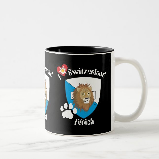 Zürich Schweiz Suisse Svizzera Tasse Två-Tonad Mugg (Höger)