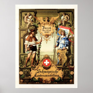 ZURICH SCHWEIZ Swiss National Tourism Expo Poster
