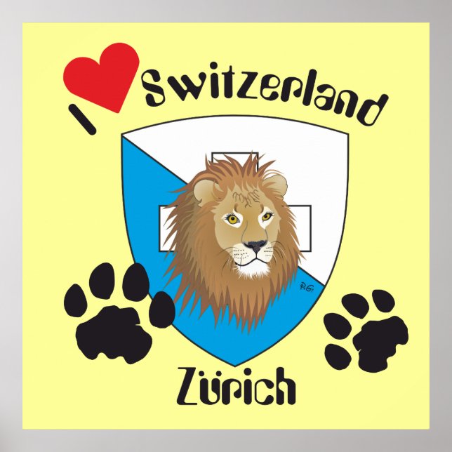 Zürich Schweiz Switzerland Poster (Framsidan)