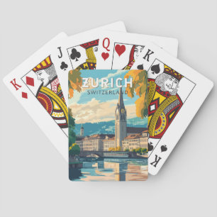 Zürich Schweiz Travel Art Vintage Casinokort