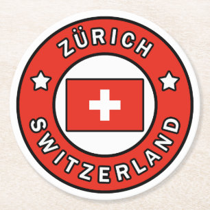 Zürich Schweiz Underlägg Papper Rund
