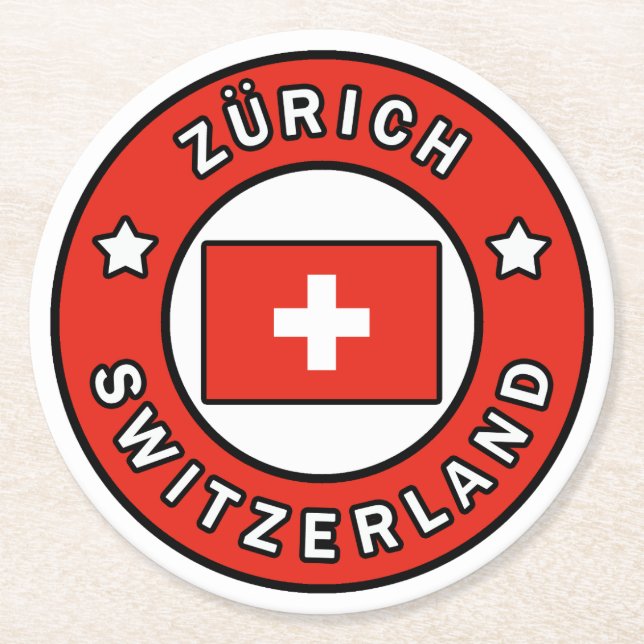 Zürich Schweiz Underlägg Papper Rund (Framsidan)