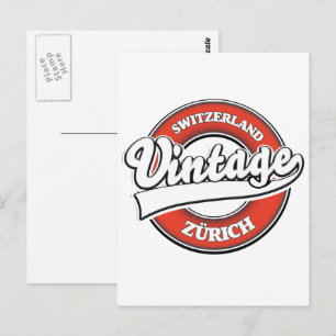 Zürich Schweiz vintage logotyp Vykort