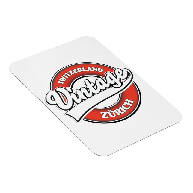 Zürich Schweiz vintage stil logotyp Magnet (Högersidan)