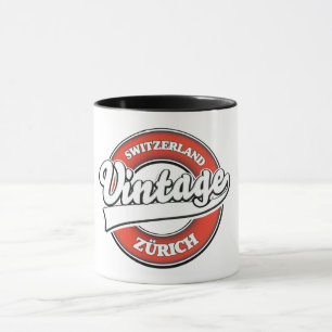 Zürich Schweiz vintage stil logotyp Magnet Mugg