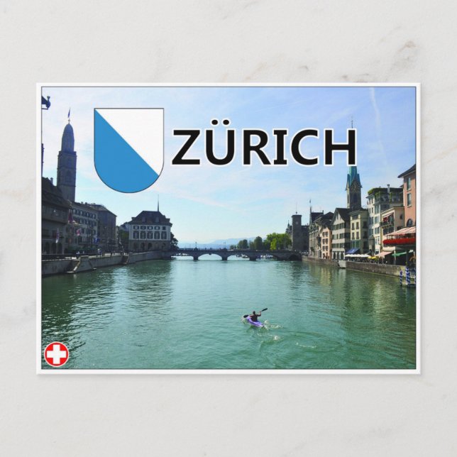 Zürich - Schweiz Vykort (Framsida)