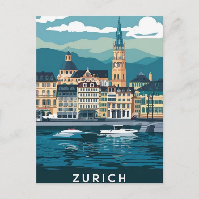 Zürich Schweiz  Vykort (Framsida)