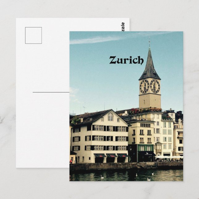 Zürich, Schweiz Vykort (Fram/baksida)