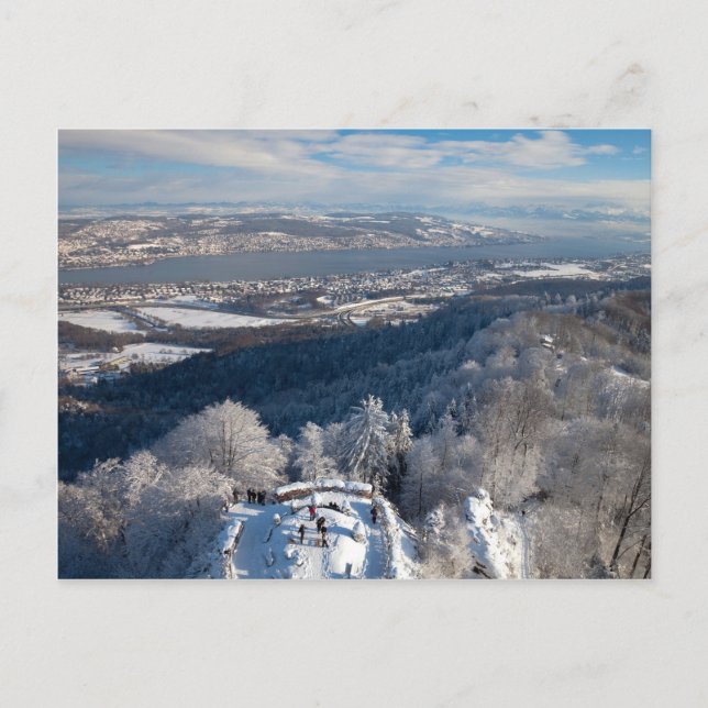 Zurich Schweiz Winter Vykort (Framsida)