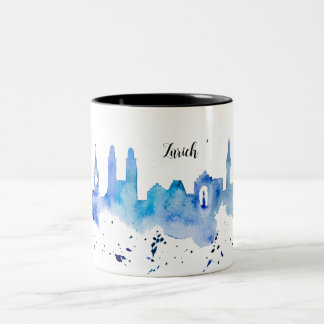 Zurich Skyline blue Zweifarbige Tasse Två-Tonad Mugg