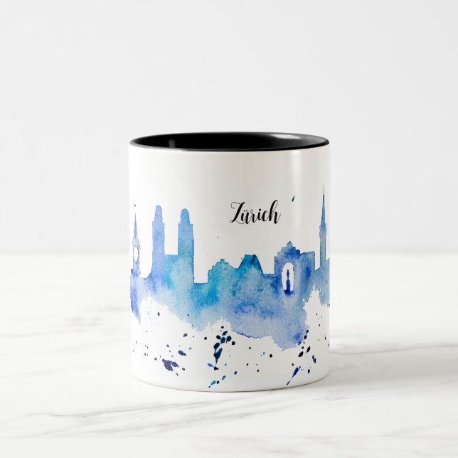 Zurich Skyline blue Zweifarbige Tasse Två-Tonad Mugg (Center)