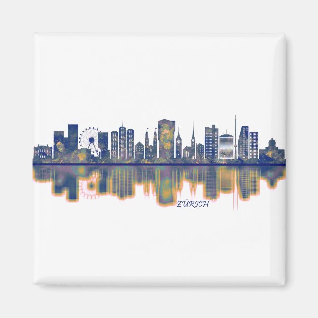 Zurich Skyline Magnet (Framsidan)