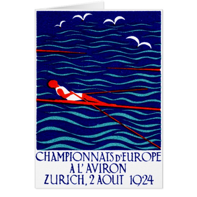 Zurich som 1924 ror affischen hälsningskort (Framsidan)