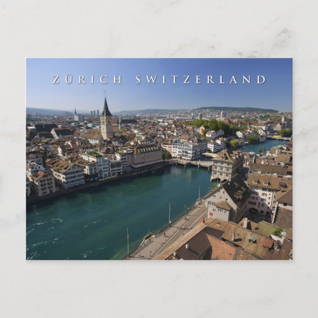 Zurich Switzerland cityscape Vykort (Framsida)