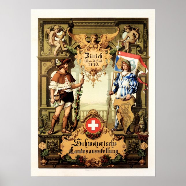 ZURICH SWITZERLAND Swiss National Tourism Expo Poster (Framsidan)