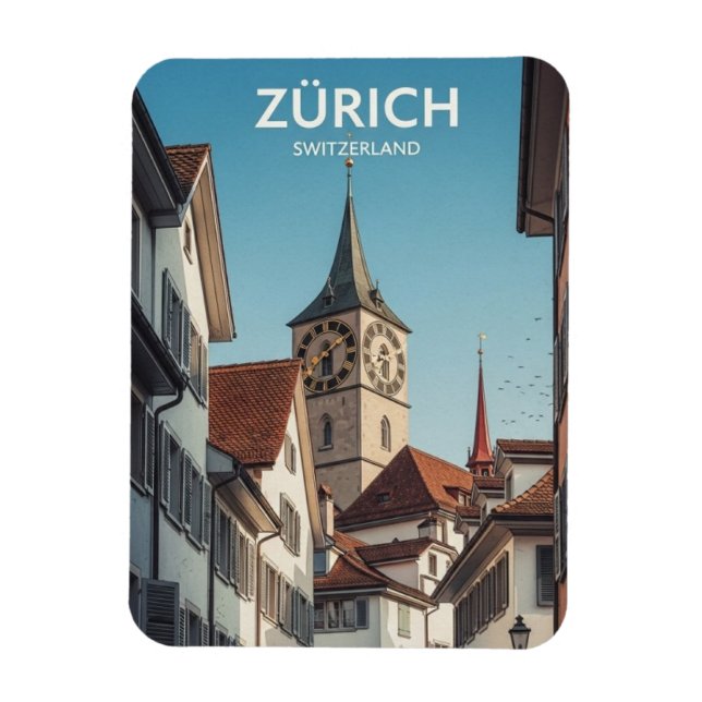 Zurich Switzerland Travel Magnet (Vertikal)