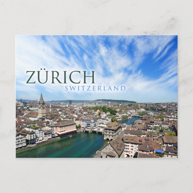 zurich switzerland vykort (Framsida)