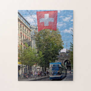 Zürich Tram Schweiz Jigszle Puzzle Pussel