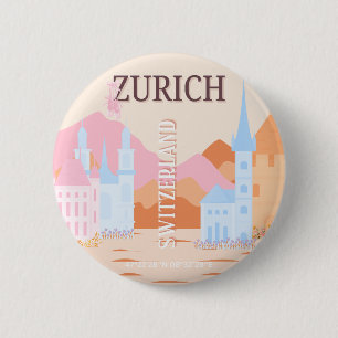 Zürich Travel Art, Schweiz, Retro Travel Art Knapp