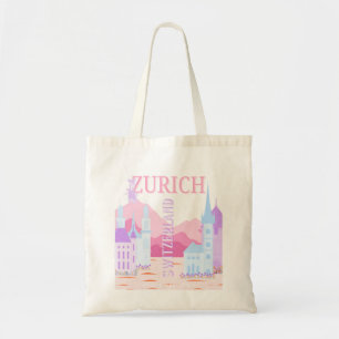 Zurich Travel Art, Schweiz, Rosa Preppy Travel Tygkasse