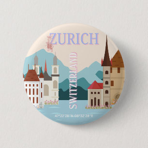 Zürich Travel Art, Schweiz Travel Art, Retro Knapp
